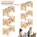 Adjustable Elevated Wooden Dog Bowl Stand